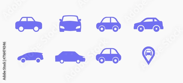 Obraz A set of car icons, personal cars