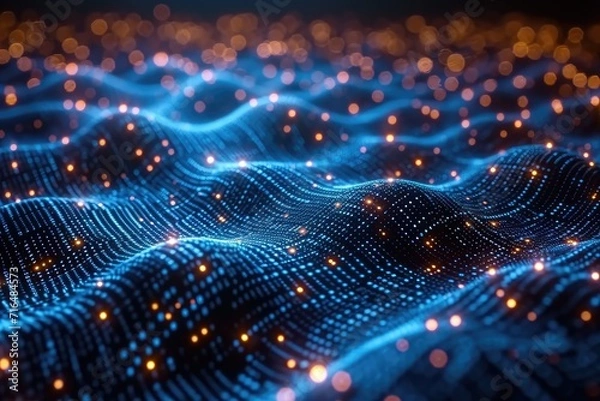 Fototapeta Abstract Colourful Wave Background, Data Transfer concept. Generative AI