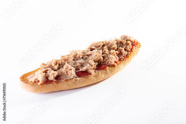 Obraz tostada de atún con tomate