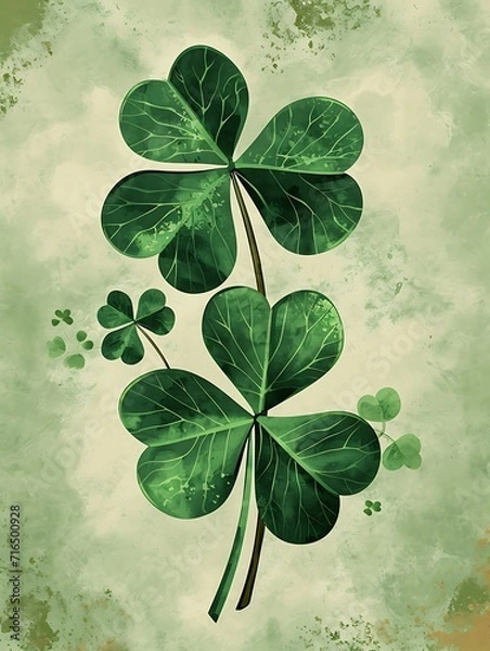 Obraz St. Patrick day, Green clover, Leprechaun drinking in a pub, pot of gold, green beer, lucky, viking, horns, helm, warrior