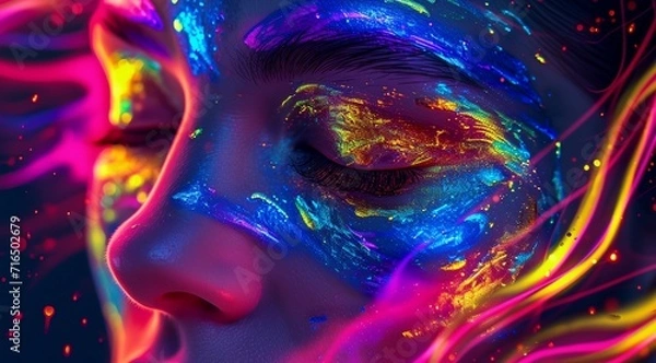 Fototapeta a woman with bright makeup