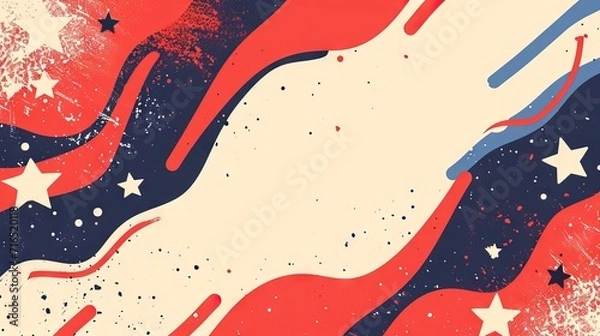 Obraz US flag abstract color background with empty area - AI Generated Abstract Art
