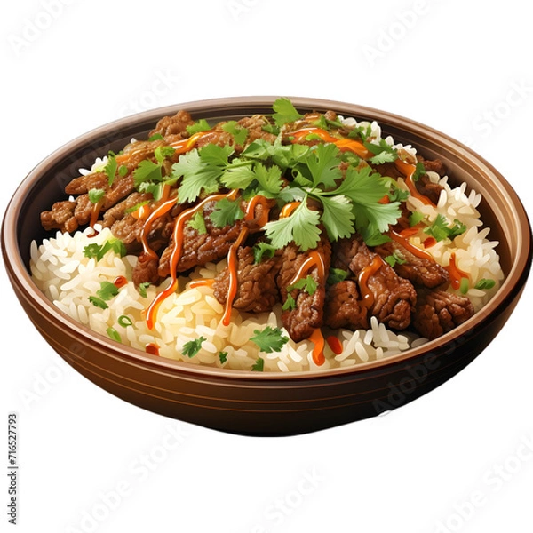 Fototapeta rice with pork