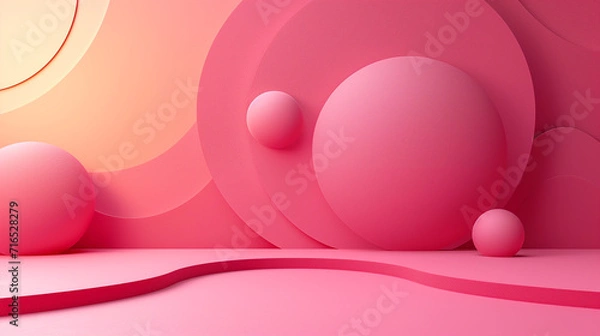 Obraz Pink 3D Spheres Abstract Art