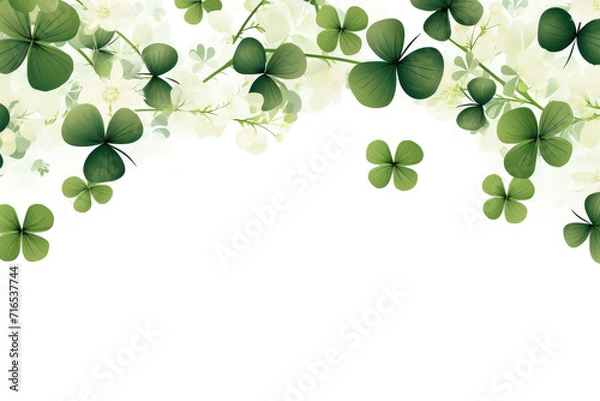 Fototapeta Lucky Shamrock and Clover Border for a Festive St. Patrick's Day Design - Generative AI
