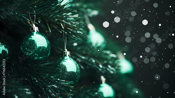 Obraz Macro christmas tree background