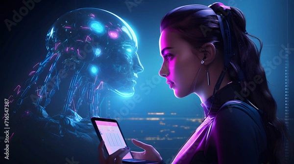 Obraz Artificial Intelligence Communication.