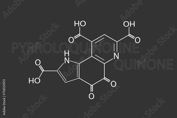 Fototapeta Pyrroloquinoline quinone molecular skeletal chemical formula	