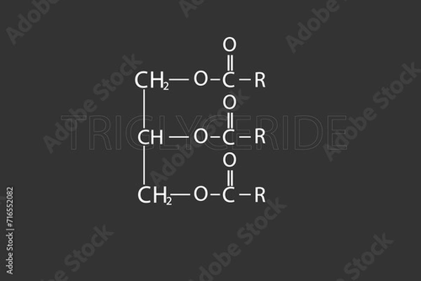 Obraz Triglyceride molecular skeletal chemical formula	