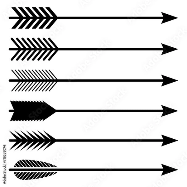 Fototapeta Arrows set. Bow arrows