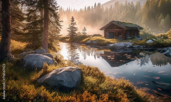 Obraz Einsame Hütte in Kanada