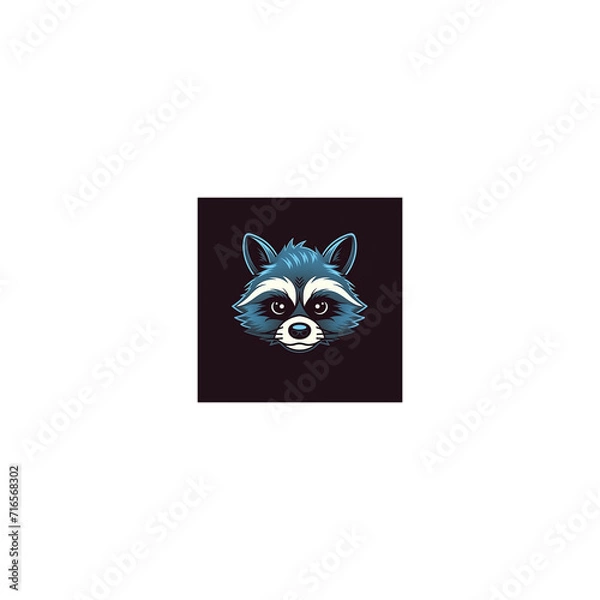 Obraz cute raccoon design logo