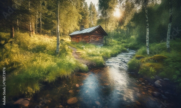 Obraz Einsame Hütte in Norwegen
