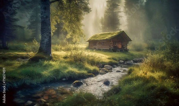 Obraz Einsame Hütte in Norwegen