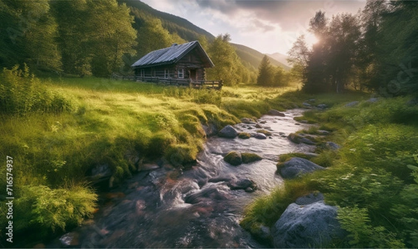 Obraz Einsame Hütte in Norwegen
