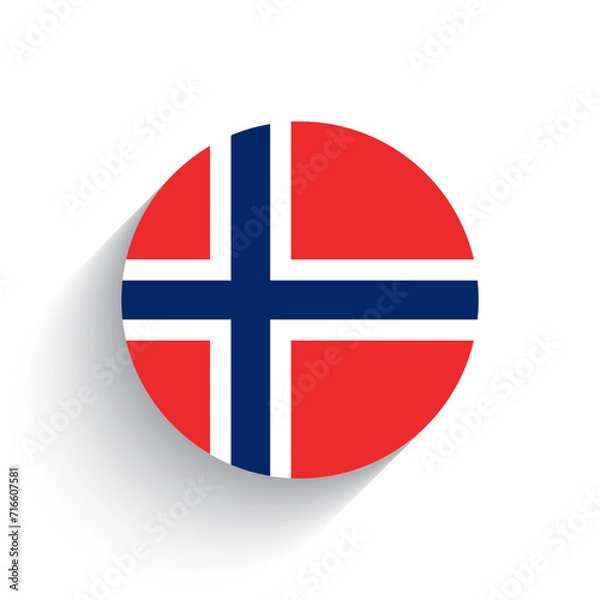 Fototapeta National flag icon vector illustration of Norway isolated on white background.
