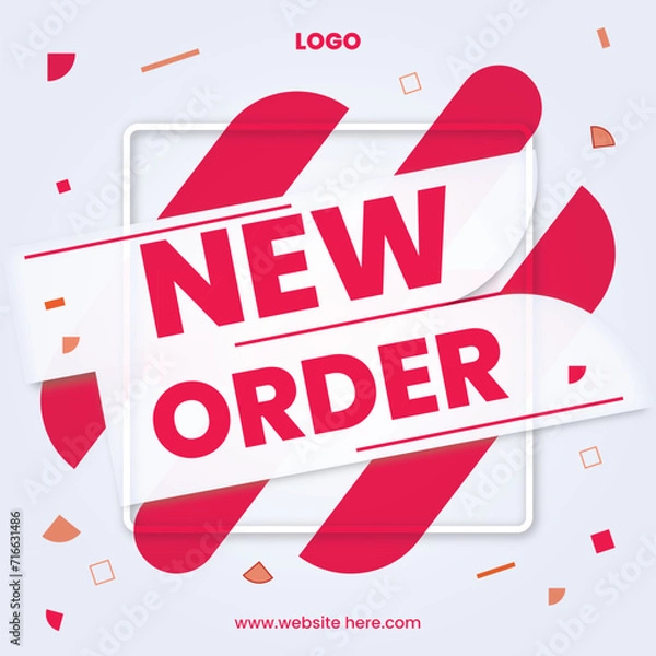 Obraz new order red theme vector template design