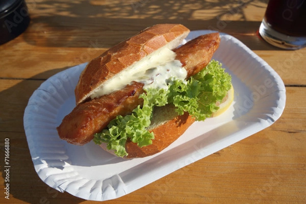 Obraz Golden beer-battered fish