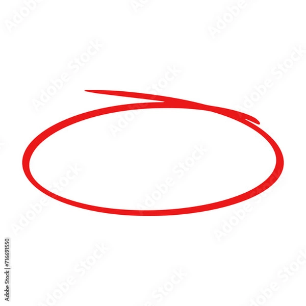 Obraz red circle highlight stroke frame