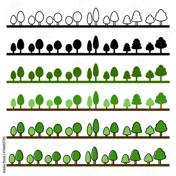Obraz シンプルないろいろな形の木