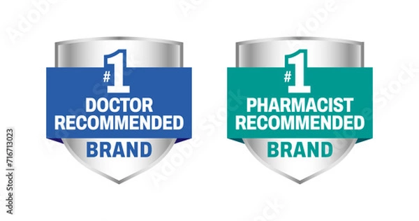 Obraz Doctor recommended vector icon logo badge