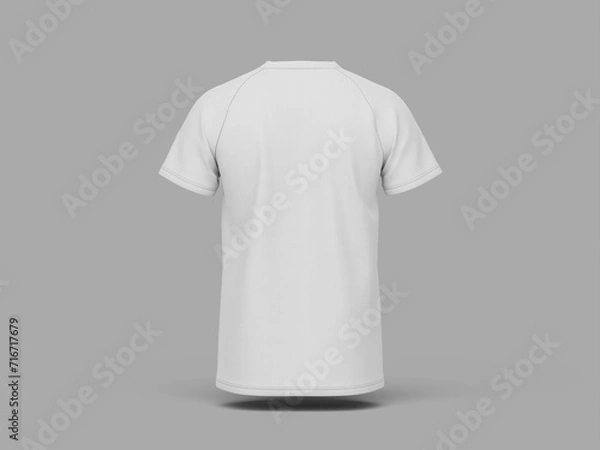 Obraz Back White Blank T-Shirt Jersey 3D Render Mockup