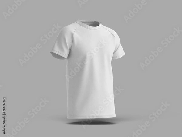 Obraz Side White Blank T-Shirt Jersey 3D Render Mockup