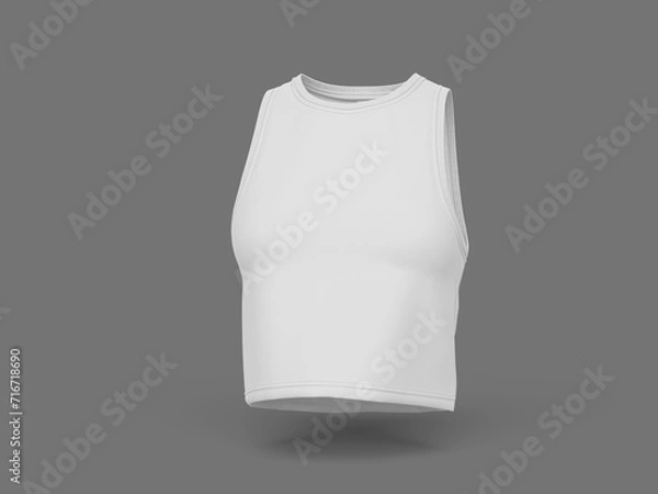 Obraz White Blank Front View Womens Sleeveless Sport T-Shirt