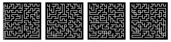 Obraz Collection of striped seamless geometric patterns. Digital design.