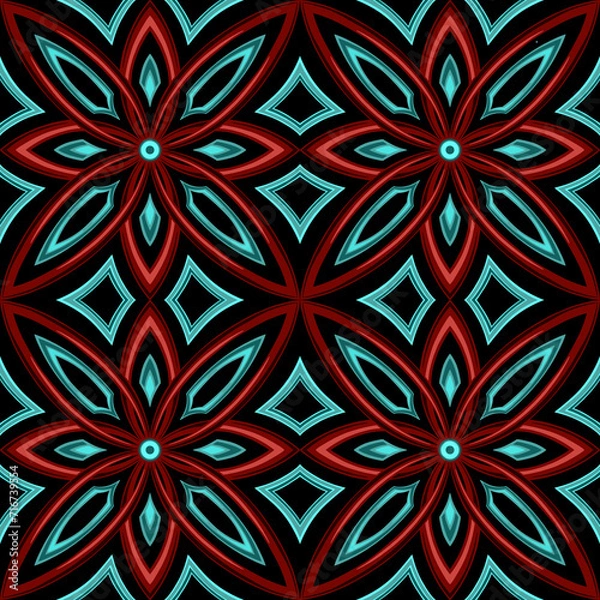 Fototapeta Abstract handmade seamless graphic pattern.