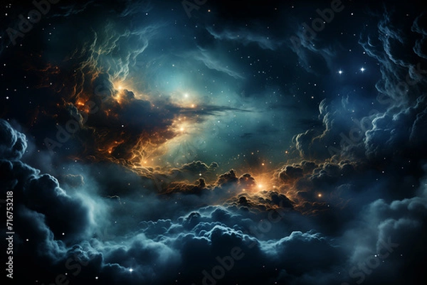 Obraz abstract deep space image with stars and clouds_5