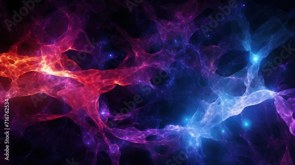 Obraz The concept of a scientific image of dark matter / energy, interweaving of matter / energy. Generative AI