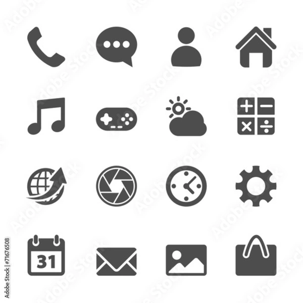 Fototapeta smart phone application icon set, vector eps10
