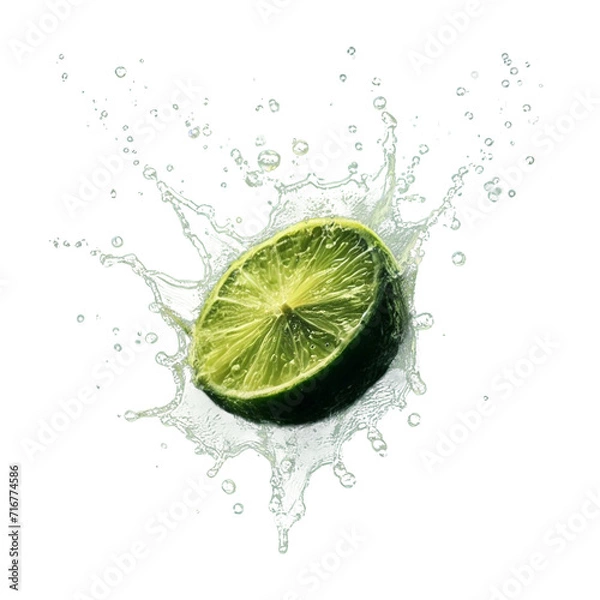 Obraz Lemon isolated on alpha layer on transparent background Ai generative.