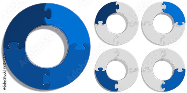 Fototapeta Circle Puzzle 04 - Blue