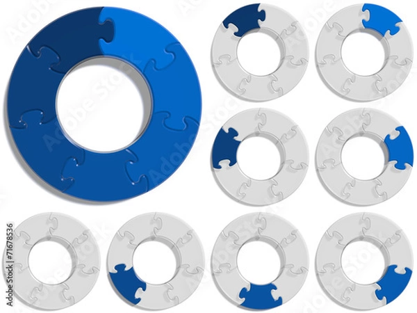Fototapeta Circle Puzzle 07 - Blue