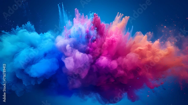 Fototapeta Dust explosion abstract background, Holi background