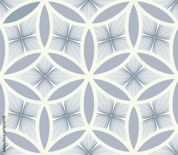 Fototapeta Artistic line arabesque swirl line seamless pattern.  Abstract ornamental floral drawn watercolor texture. Artistic diagonal flourish tile background
