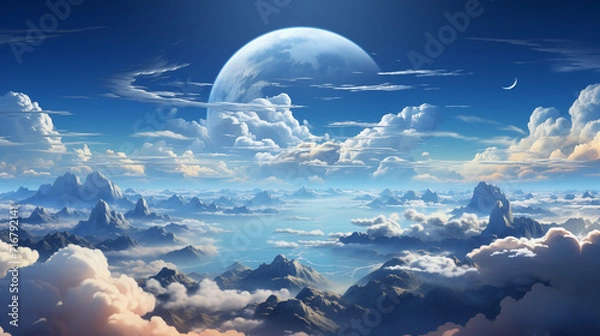 Obraz blue sky and clouds