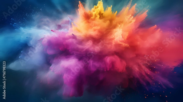 Fototapeta Dust explosion abstract background, Holi background