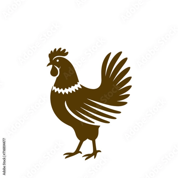 Fototapeta chicken silhouettes vector set