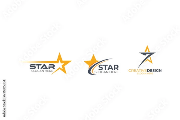 Obraz Vector elegant fast star logo set