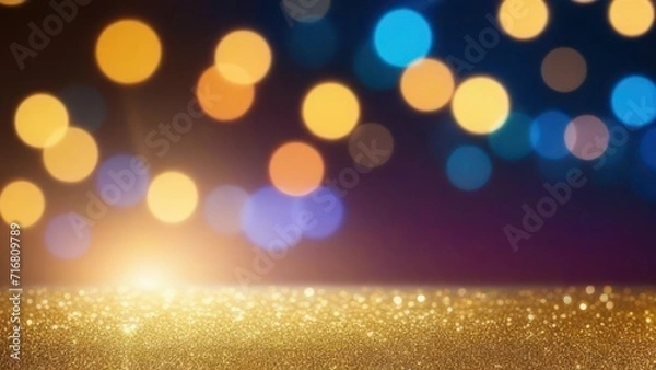 Obraz Abstract of christmas and bokeh light with glitter background.  generative, ai.