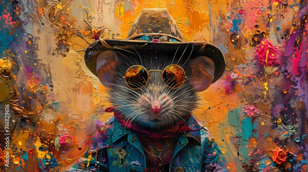 Obraz hamster with cowboy hat