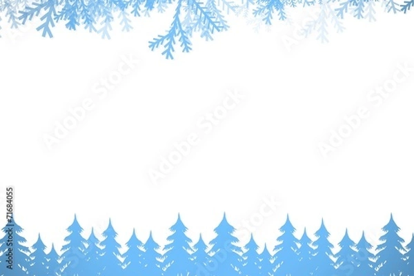 Obraz Frost and fir trees in blue