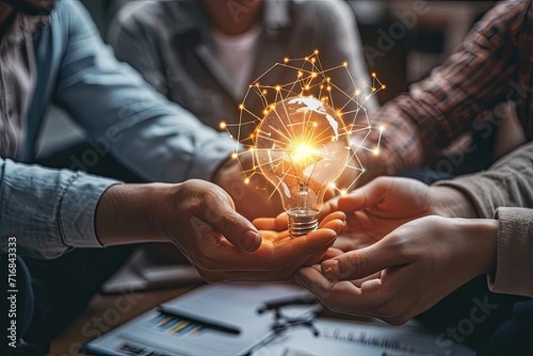 Obraz Creative business team brainstorming and ideating for innovative projects