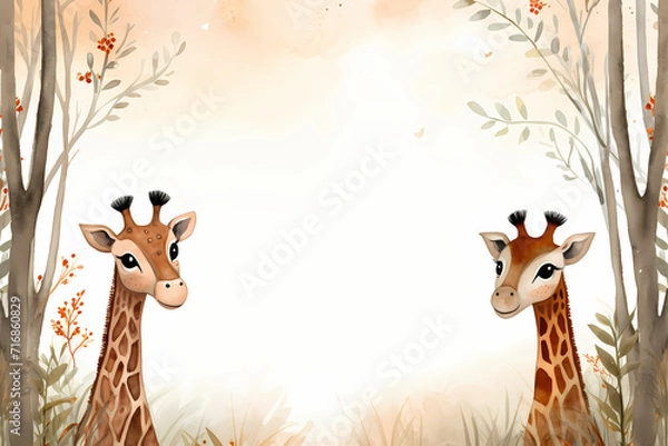 Obraz Giraffes With Blank Space