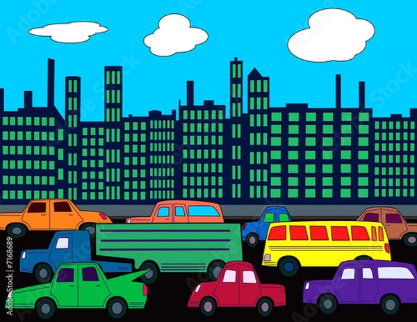 Fototapeta Skyline Traffic