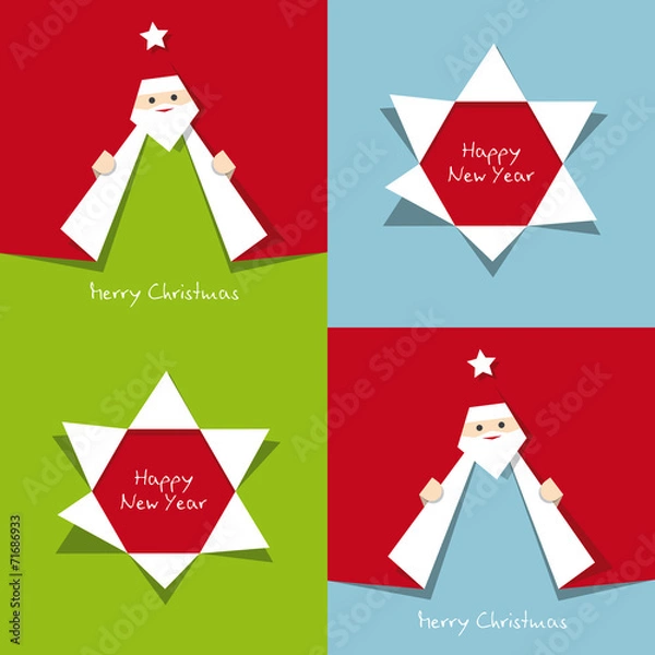 Obraz christmas cards cut outs vector