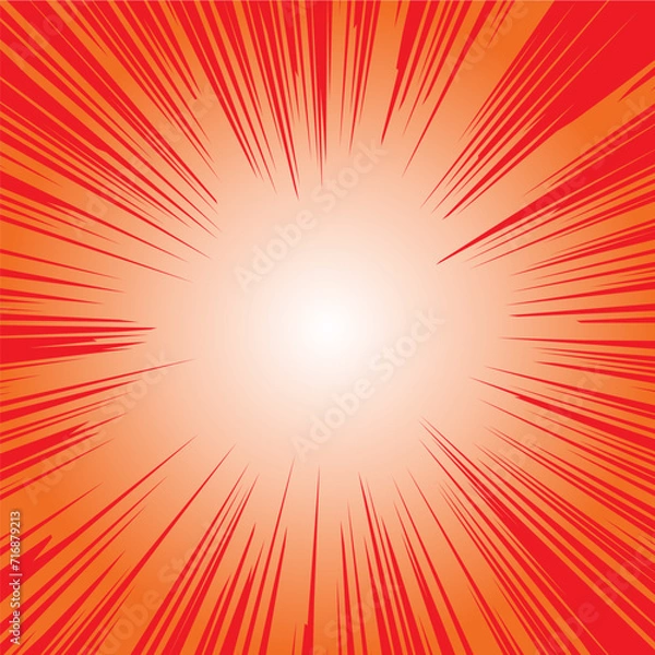 Obraz 赤い効果線　強調や閃光の集中線